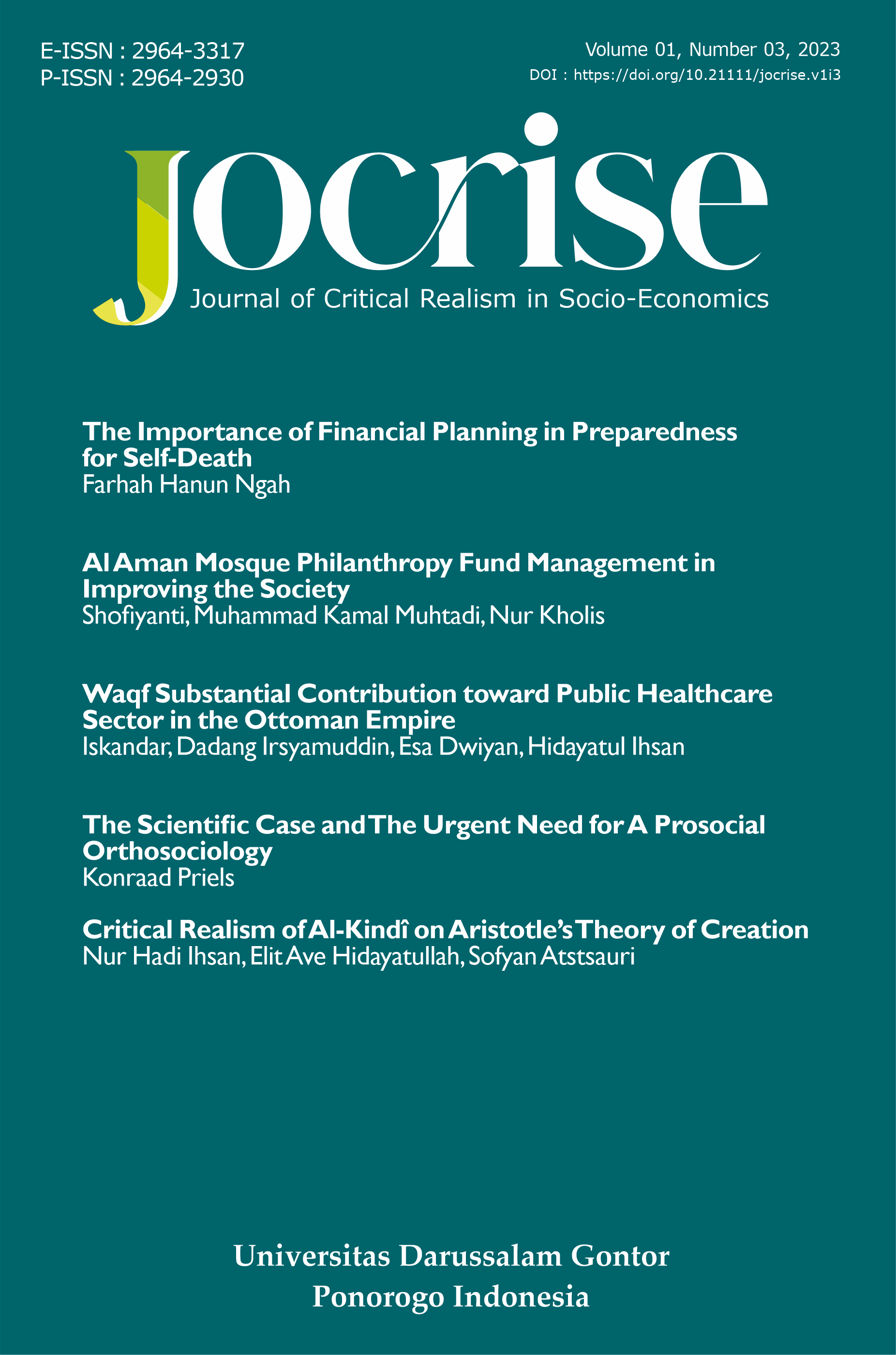 Journal of Critical Realism in Socio-Economics